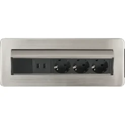 Brennenstuhl Indesk Power tafelstekkerdoos met USB-lader