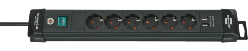 Brennenstuhl Premium-Line Stekkerdoos 6-voudig + 2 USB 3 Meter