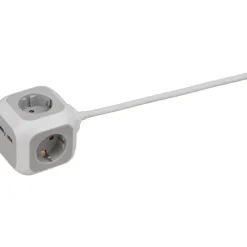 Brennenstuhl Stekkerblok 4-voudig + 2 USB Grijs 1,4 Meter