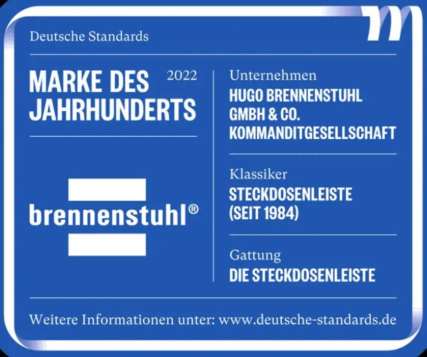 Brennenstuhl Super-Solid-Line stekkerdoos 8-voudig met schakelaar zilver 2,5 meter snoer