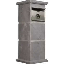 Brievenbus bluestone met pakketvak