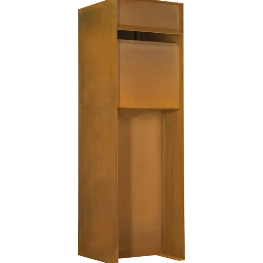 Brievenbus design staand cortenstaal 115 x 37 x 37 cm