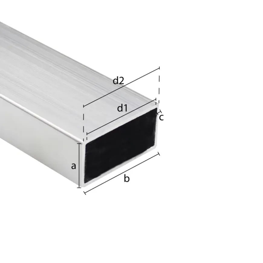 Buis rechthoekig aluminium brut 40x20x2000x1,5mm