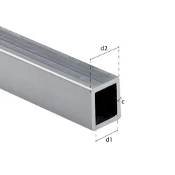 Buis vierkant aluminium brut 15x15x1000x1mm