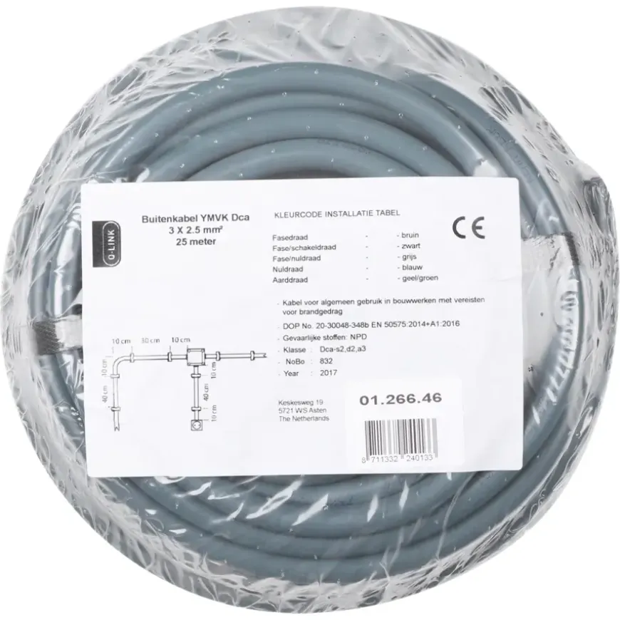 Buitenkabel YMVK 3x2,5 mm² 25 Meter