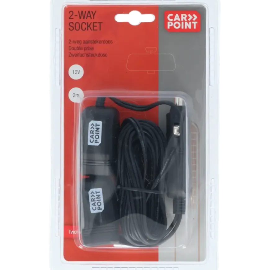 Carpoint dubbele verlengkabel tbv 12 volt lengte 2x2M