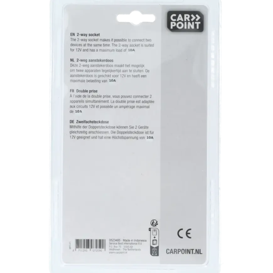 Carpoint dubbele verlengkabel tbv 12 volt lengte 2x2M