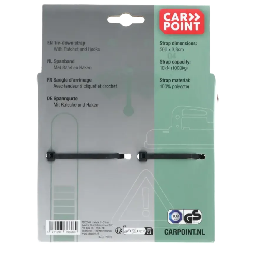Carpoint Spanband met Ratel en Haken 5 Meter