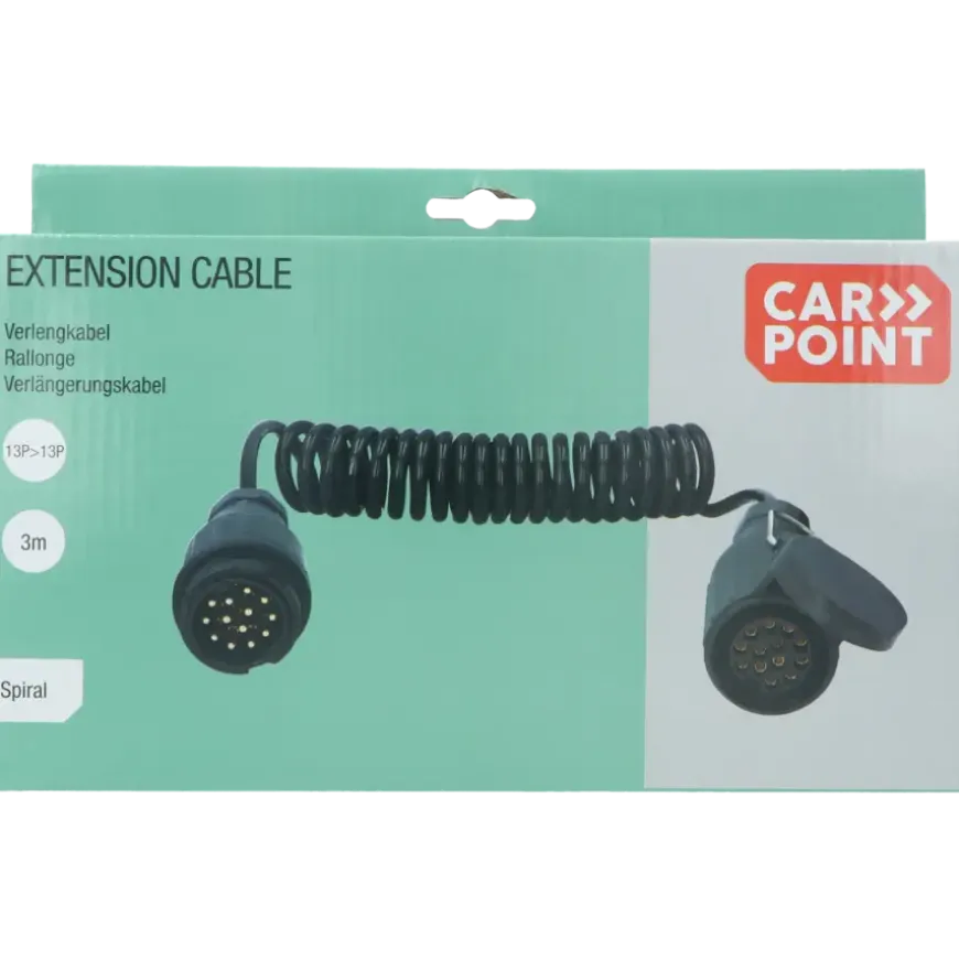 Carpoint spiraal trailer verlengkabel 13p - 13p stekker/stekkerdoos