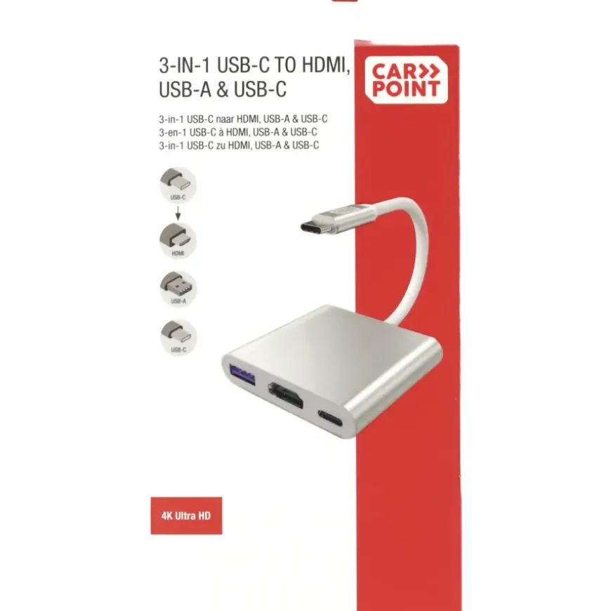 Carpoint USB-C adapter 3 in 1