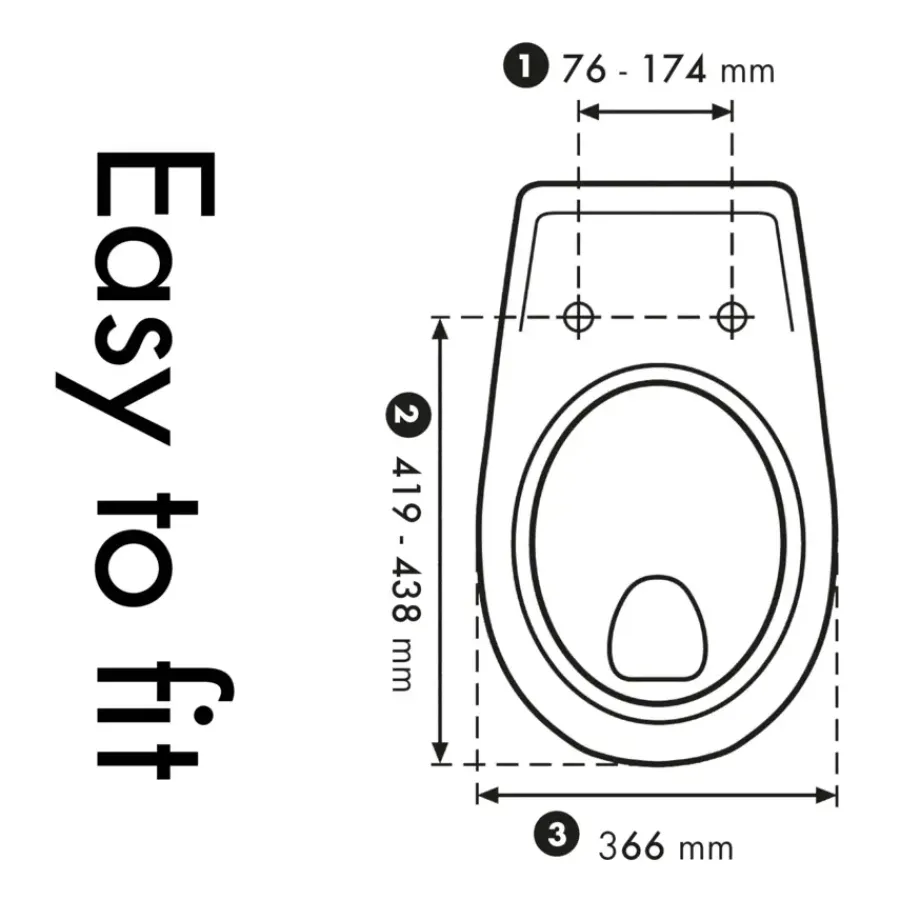 CEDO Pinara WC-bril duroplast betonlook donkergrijs
