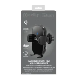 Celly draadloze telefoon oplader / houder MountCharge 15W BK
