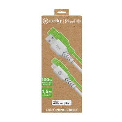 Celly Planet USB-A lightning kabel wit 1,5 meter