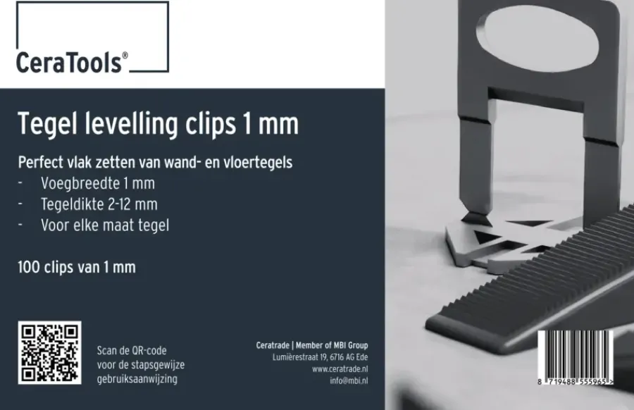 Geen CeraTools levelling clips 1 mm 100 stuks