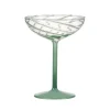Geen Champagne glas met groene swirls
