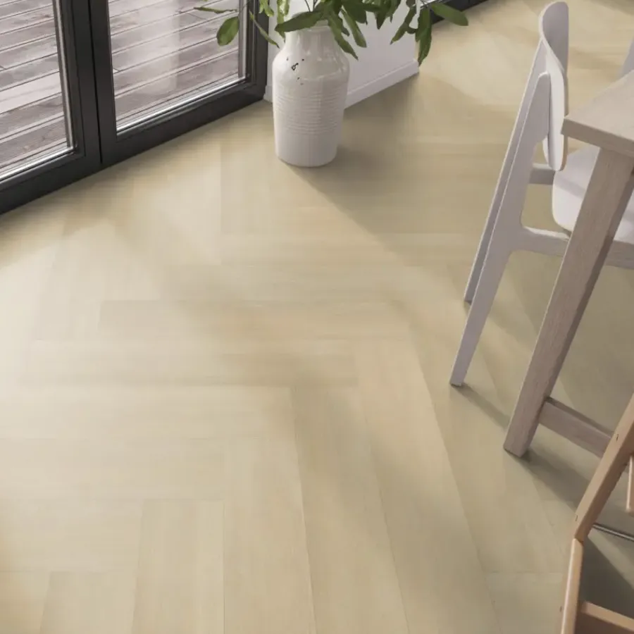 Geen Click PVC Progetto Heringa visgraat lichtbruin eiken houtlook