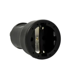 Contrastekker 10/16A PVC Randaarde Zwart