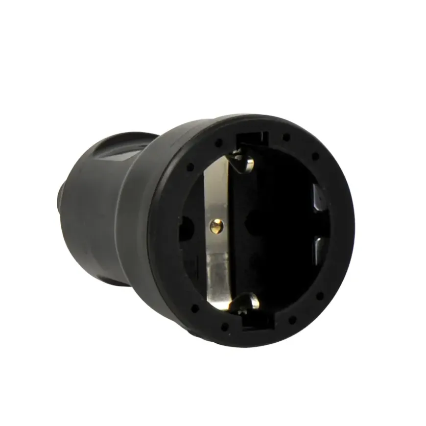 Contrastekker 10/16A PVC Randaarde Zwart