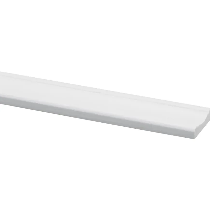 Decorlijst grenen wit gegrond 8x34 mm 270 cm