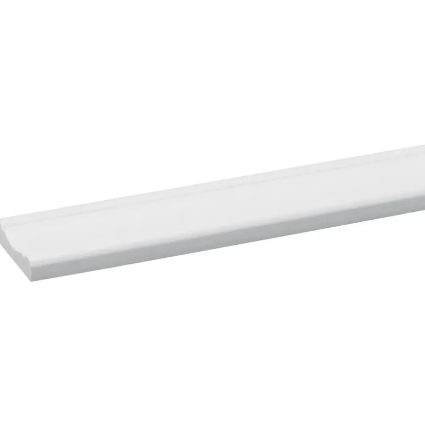 Decorlijst grenen wit gegrond 8x34 mm 270 cm