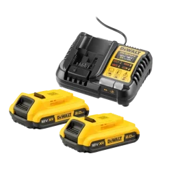 DeWalt 18V XR 2 accu's 2.0Ah + acculader / snellader DCB1104D2-QW