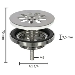 Differnz fonteinafvoerplug RVS