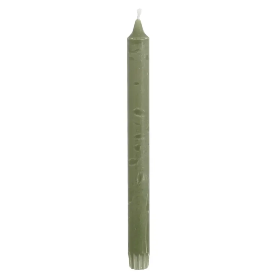 Geen Dinerkaars stearine d.groen 6 stuks - h24xd2,2cm
