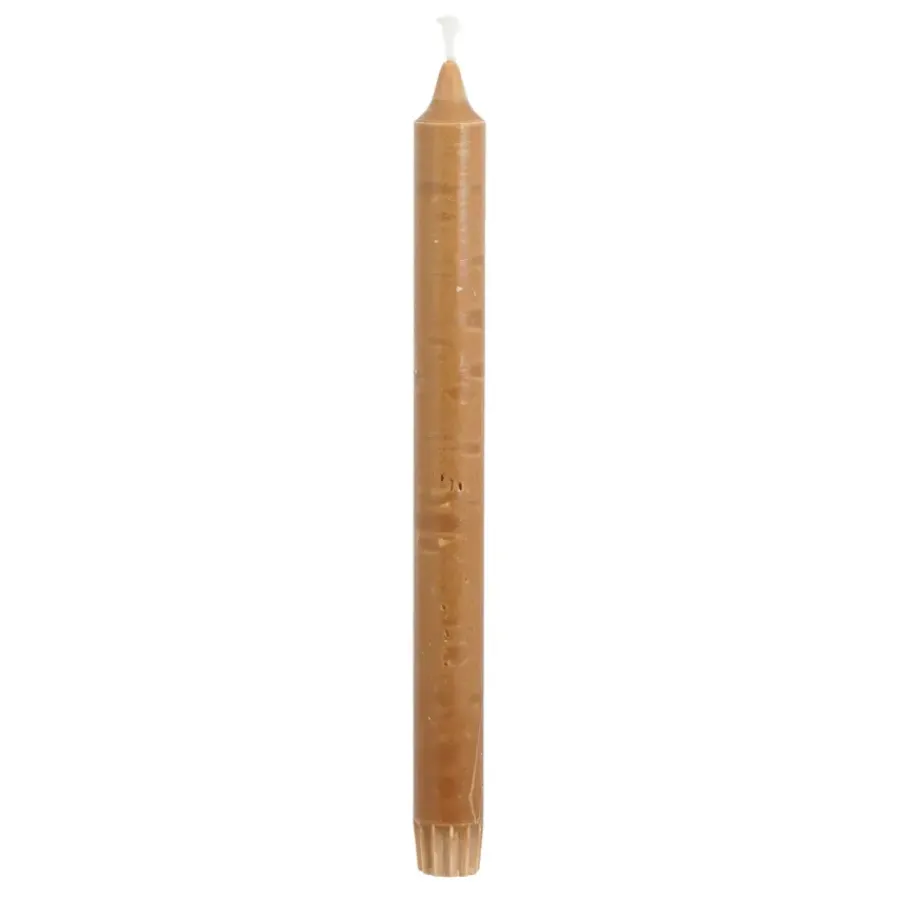 Geen Dinerkaars stearine donker bruin 6 stuks - h24xd2,2cm