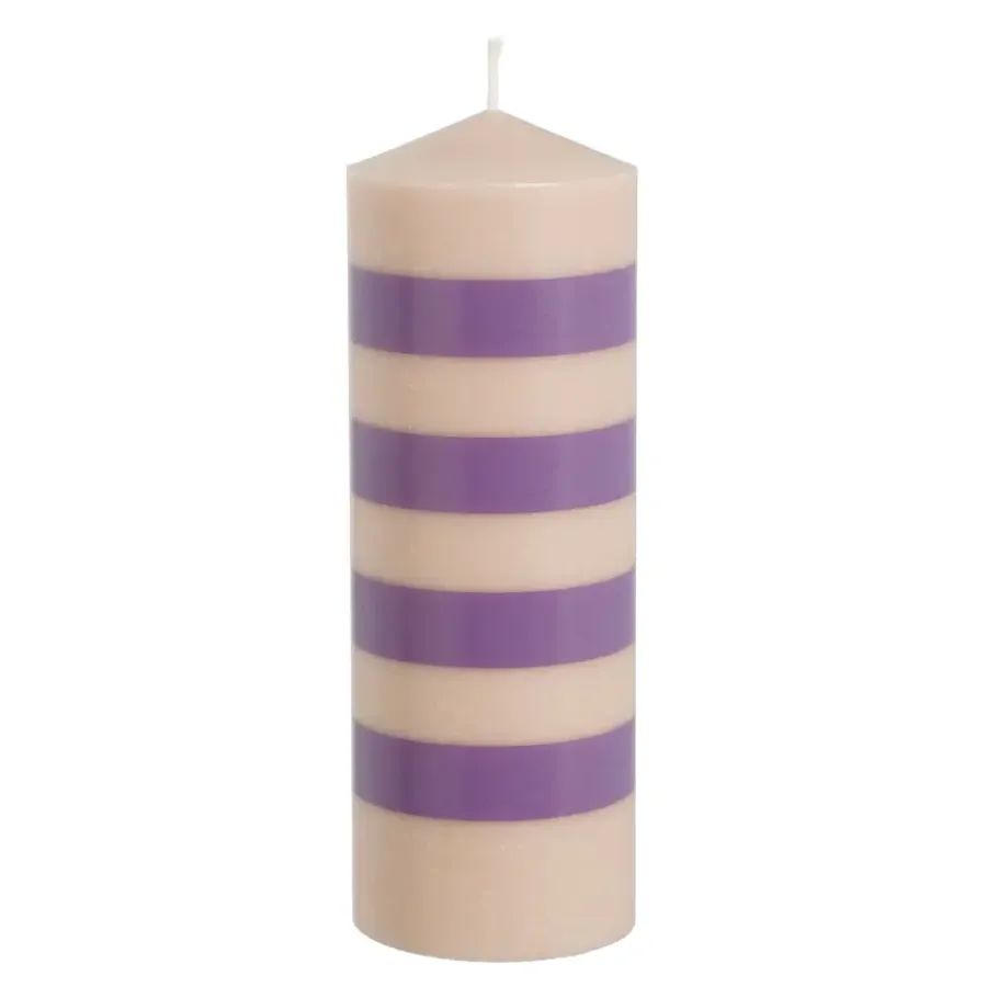 Geen Dip-dye dinerkaars stearine roze bruin 2 stuks