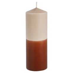 Geen Dip-dye kaars stearine licht roze terra - h20xd7cm