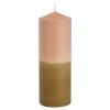 Geen Dip-dye kaars stearine roze bruin- h20xd7cm