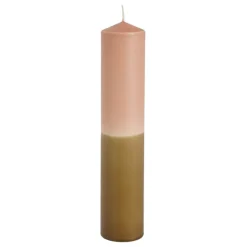 Geen Dip-dye kaars stearine roze bruin- h25xd5cm