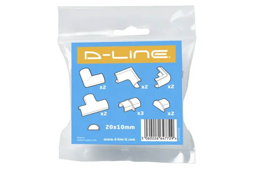 D-line Accessoireskit voor 20/10mm D-line Goot Wit