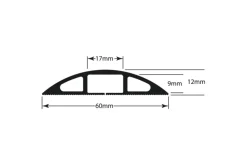 D-line kabelgoot halfrond zwart 60/12 mm 1.8 meter