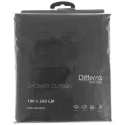 Differnz Douchegordijn polyester antraciet 180x200cm