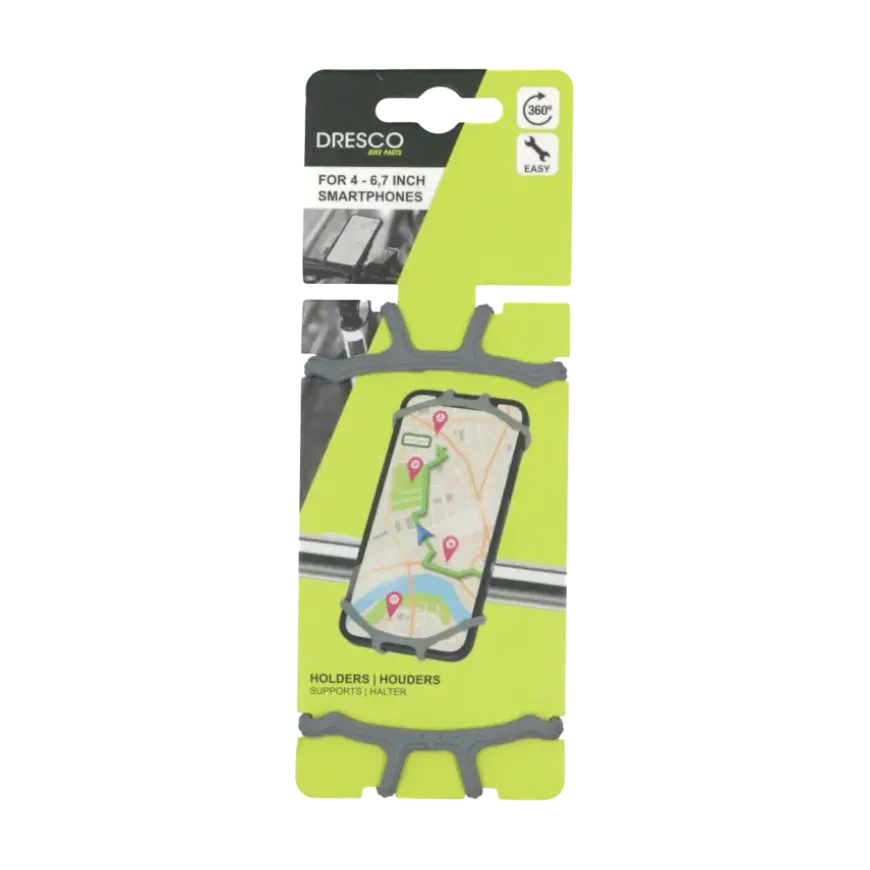 Dresco EZ Fit telefoonhouder fiets grijs