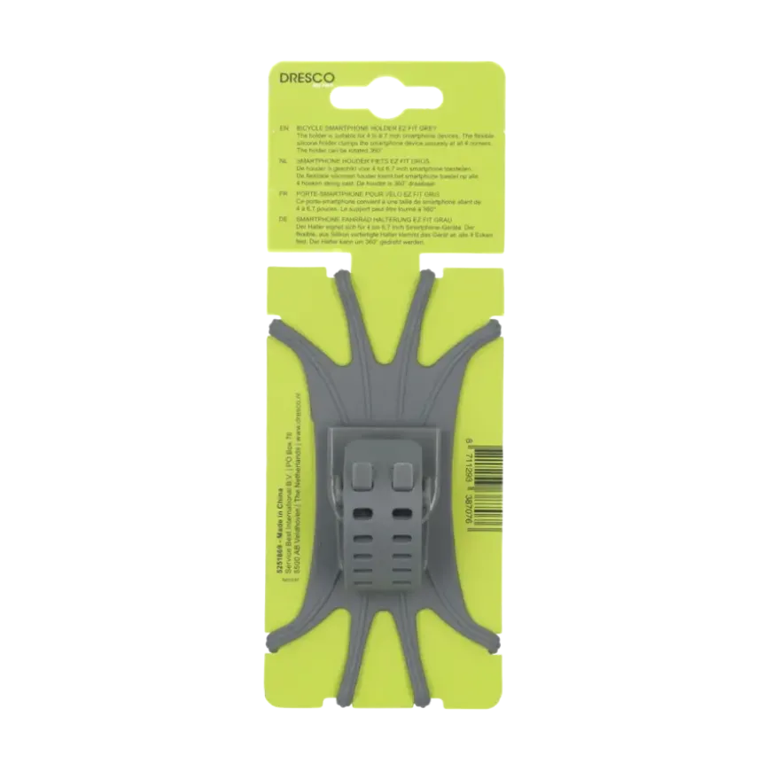 Dresco EZ Fit telefoonhouder fiets grijs