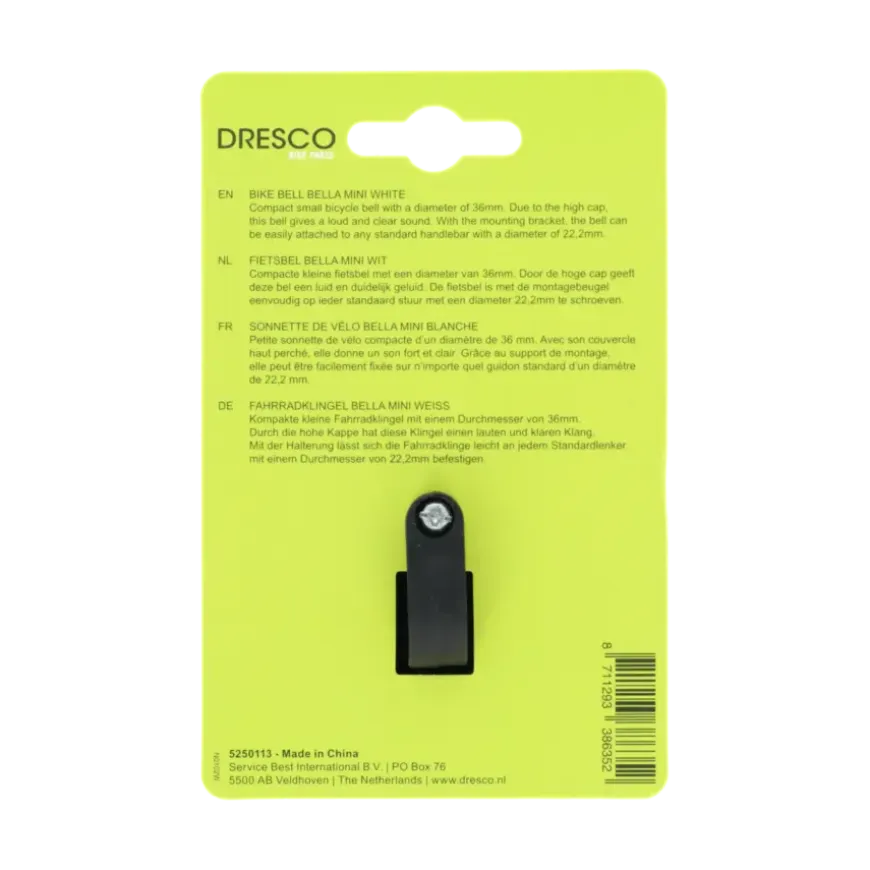 Dresco fietsbel bella mini wit