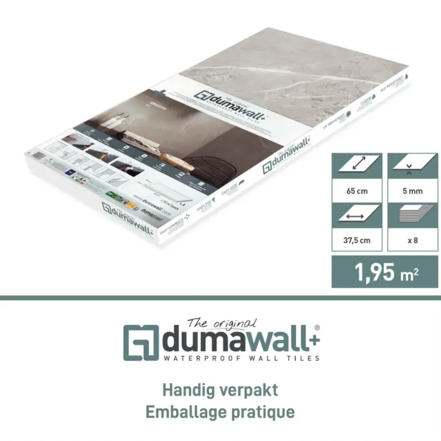 Dumawall+ wandtegel kunststof Tavira glans 1,95m² 37,5x65cm 8 stuks
