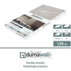 Dumawall+ wandtegel kunststof Porto glans 1,95m² 37,5x65cm 8 stuks