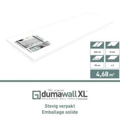 Dumawall XL kunststof wandbekleding Trapani glans 4,68m² 90x260cm - 2 stuks