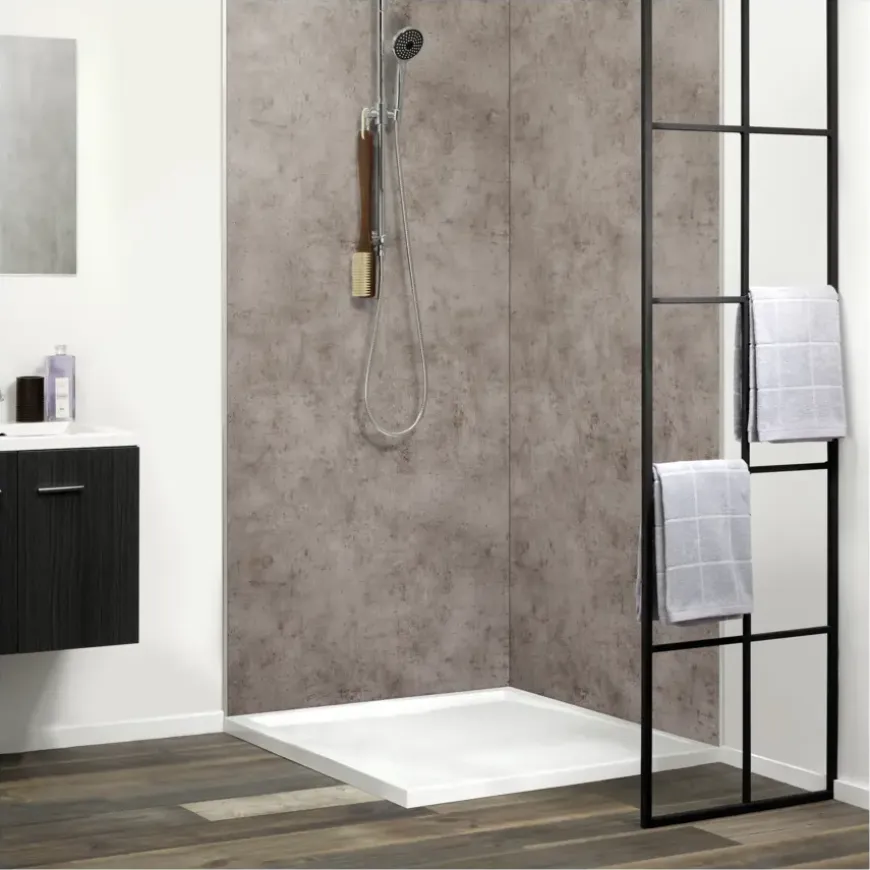 Dumawall XL kunststof wandbekleding Dark cement 4,68m² 90x260cm - 2 stuks