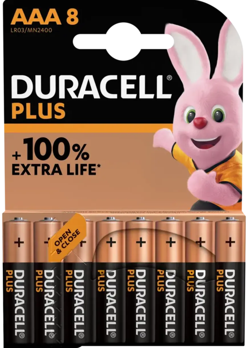 Duracell Batterij AAA Alkaline Plus 8 stuks