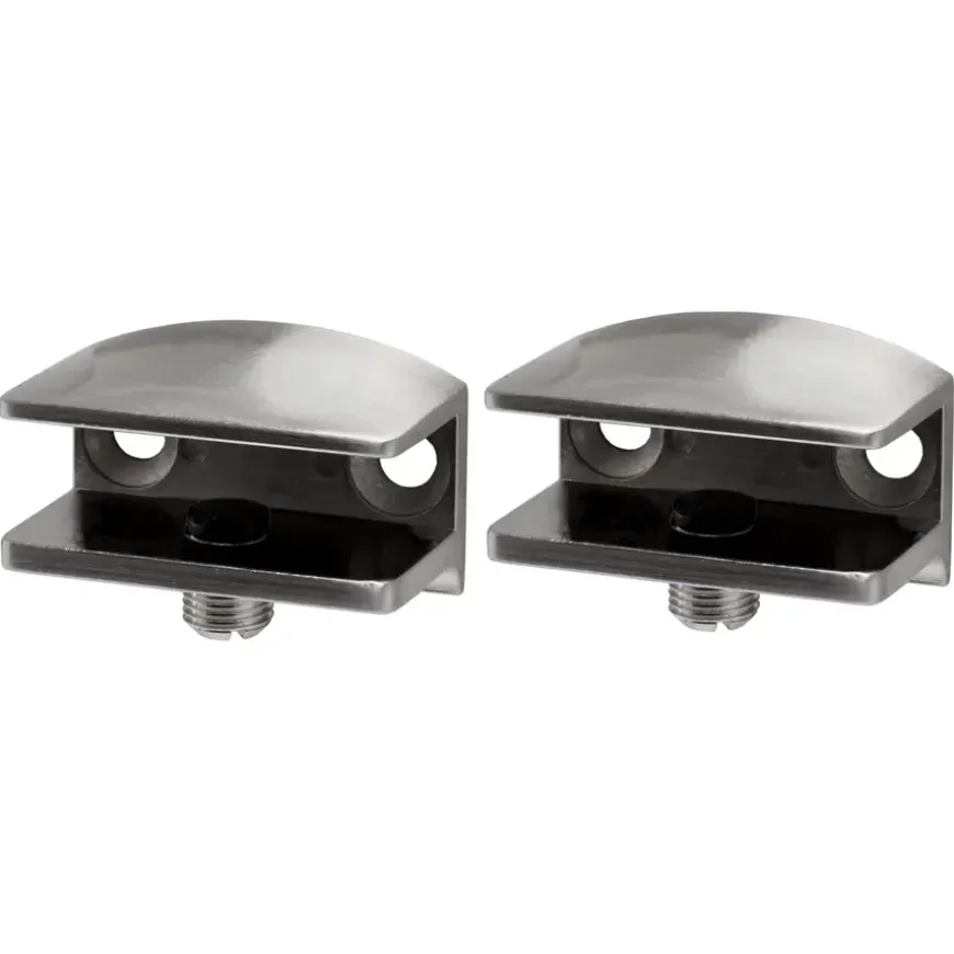 Duraline clip glass vierkant geborsteld nikkel 2 stuks