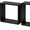 Duraline kubus zwart eiken 12 mm 30x30x12 cm set 3 stuks