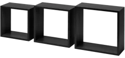 Duraline kubus zwart eiken 12 mm 30x30x12 cm set 3 stuks