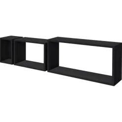 Duraline kubus zwart eik 60x30x15 cm 18mm set 3 stuks