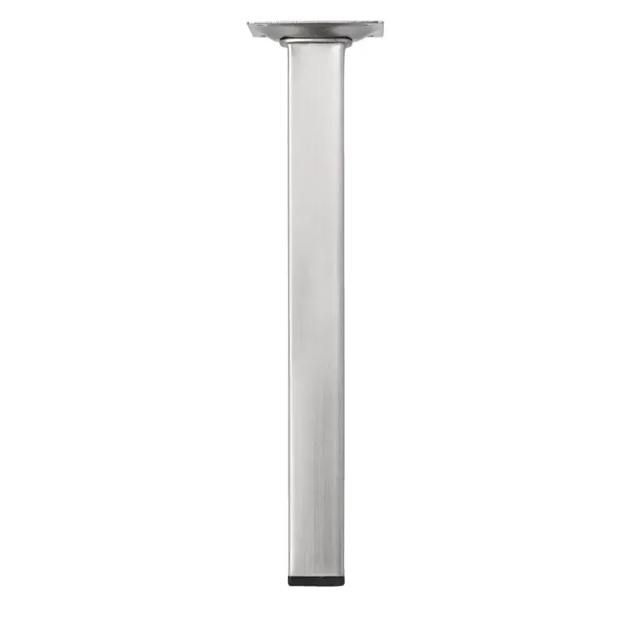Duraline meubelpoot vierkant nikkel geborsteld 2,5x2,5x25 cm