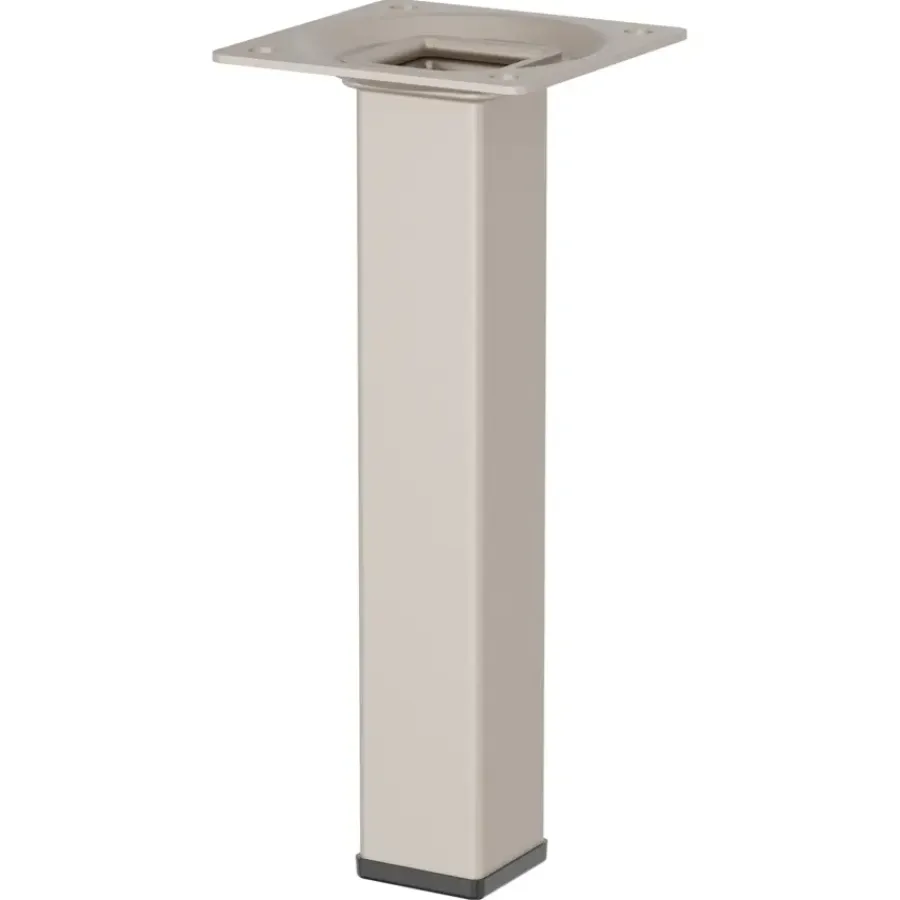 Duraline meubelpoot vierkant zand / beige staal 2,5x2,5x15 cm