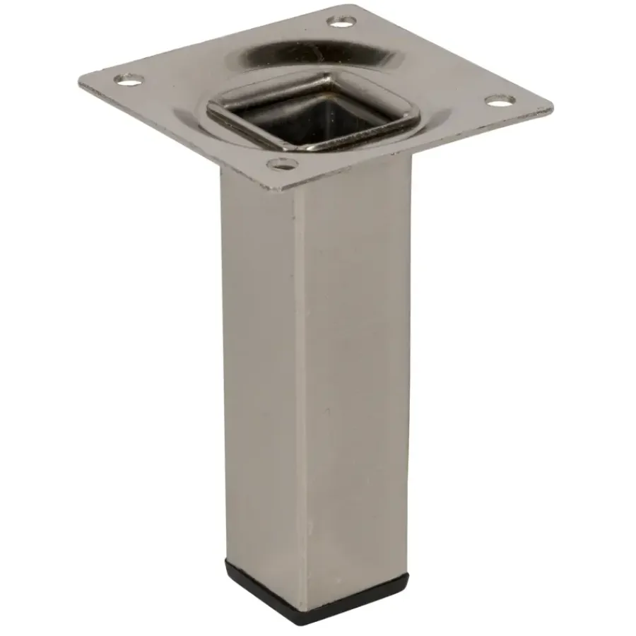 Duraline meubelpoot vierkant RVS-look 2,5x2,5x10 cm